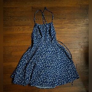 Shein Strappy Back Blue Fit and Flare Dress (XS)